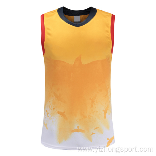 100% Polyester Tank Tops Sleeveless Rugby Jersey